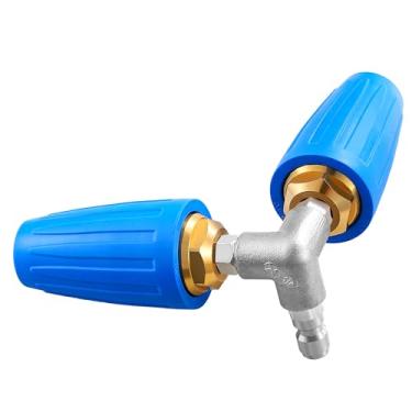 Imagem de EZALOR Acessório Para Calha De Lavadora Alta Pressão, Bico Turbo Duplo Com Conector Rápido 1/4", Limpador Orifício 2.0 4-6 Gpm, 4000 Psi