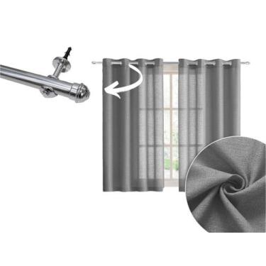 Imagem de Cortina 3 Metros Sala Com Varão Incluso 2 Metros Rústica 3x1,60 - Arma