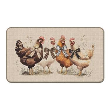 Imagem de GTYNU Capacho de galinha e animais de fazenda para decoração de casa 43 x 76, capacho de galinheiro