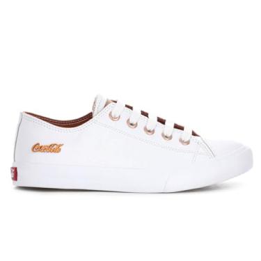 Imagem de Tênis Coca-Cola Shoes, Atlanta Leather, Feminino, Branco/Cobre, 39