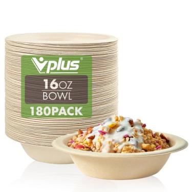 Imagem de Taças de papel Vplus 480ml descartáveis compostáveis, pacote de 180