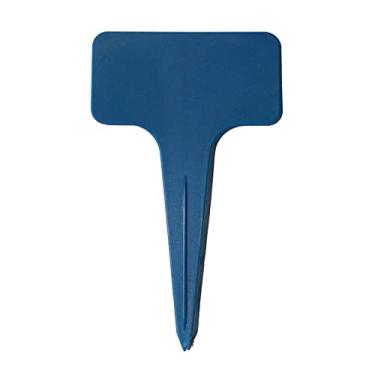 Imagem de aqxreight 20pcs T Em Forma de Plástico Marcadores de Plantas para Gramado de Berçário de Jardim Com Cores Vibrantes e Design à Prova de Ferrugem (Azul)