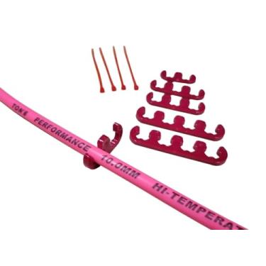 Imagem de Ton's Performance Kit divisor separador de fios de vela de ignição de 10 mm, suporte de separadores de fio de ignição 2/3/4 toneladas-WS-10 mm (vermelho)