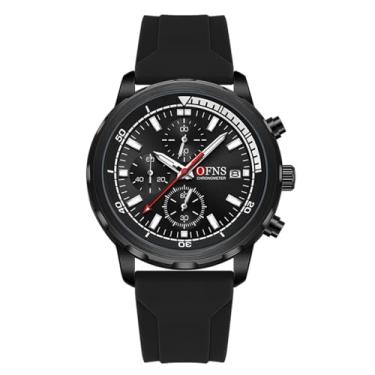 Imagem de Relógios masculinos analógicos de quartzo para homens, cronógrafo esportivo, moderno, negócios, marca de luxo, relógio de pulso masculino com data, Silicone todo preto