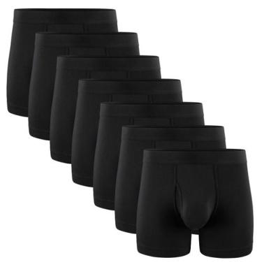 Imagem de Roupa íntima masculina 5Mayi Boxer Cuecas de algodão preta XXL (pacote