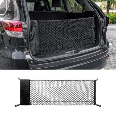 Imagem de Zekzoop Rede de carga compatível com Toyota Highlander 2014-2025 2026 estilo envelope porta-malas armazenamento e organizador malha densa com sacos de armazenamento rede de bagagem para acessórios