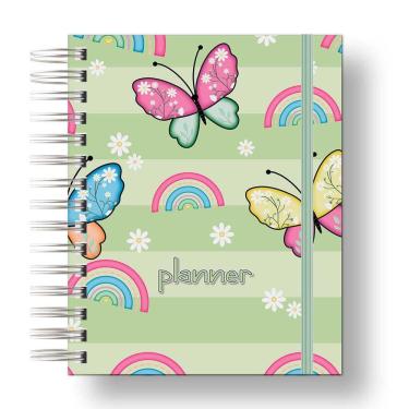 Imagem de Planner Uau 2024 Borboleta Verde Para palnejamento Anual, Organização Diaria.