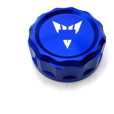 Imagem de Tampa do reservatório de fluido de freio traseiro da tampa do tanque de óleo CNC da motocicleta compatível com Y&AMAHA MT07 FZ07 MT09 SP FZ09 MT10 MT03 MT25 MT125 2023 2024 (azul)