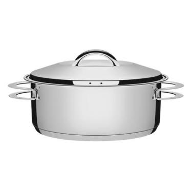 Imagem de Panela Caçarola 28 Cm Solar Inox Tramontina Fundo Triplo, Prata, 28cm