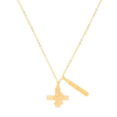 Imagem de Gargantilha Colar Biomedicina Biomédica Folheada A Ouro 18k - Milena J