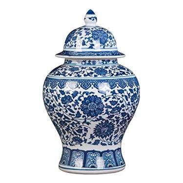 Imagem de Vasos para decoração vasos para decoração vaso antigo vintage vaso de porcelana antigo, vaso de flores de cerâmica azul e branco vaso de templo feito à mão estilo China Ming para H