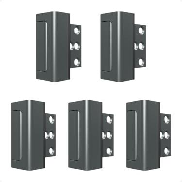 Imagem de Steinwhale Pacote com 5 fechaduras de reforço de porta de segurança doméstica, trava de segurança à prova de crianças, montada com parafuso removível, evita entrada não autorizada em casa, estrutura