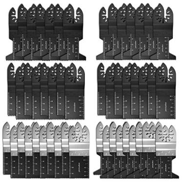 Imagem de KMUXEJ 20 Pçs Lâminas de serra oscilantes afiadas Lâminas oscilantes de liberação rápida Lâminas de serra de corte rápido de alta precisão para corte de metal e plástico de madeira KX