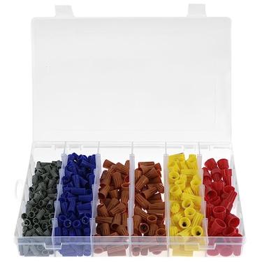 Imagem de QUWUMGD 460 peças conectores de fio elétrico 5 tamanhos tampas de parafuso de fio reutilizáveis coloridas conexão rápida inserção isolante terminais de parafuso de fio torção para fios 12-22 AWG ZF