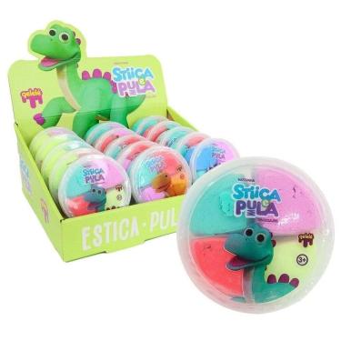 Imagem de Massinha de Modelar 20g Estica e Pula Dinossauro - Tudo em Caixa