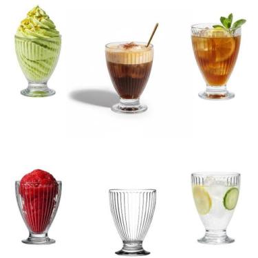 Imagem de Jogo de 6 taça de vidro copo de luxo para sobremesa suco drink sorvete