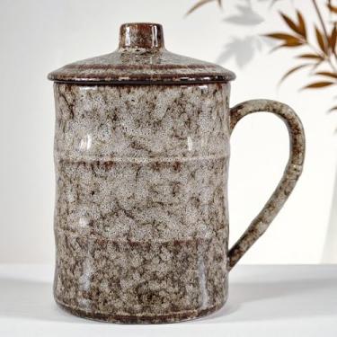 Imagem de XUANTGY Caneca de café grande de cerâmica de 737 g, caneca de chá jumbo extra grande com tampa para escritório e casa, presente Fengshui, branca