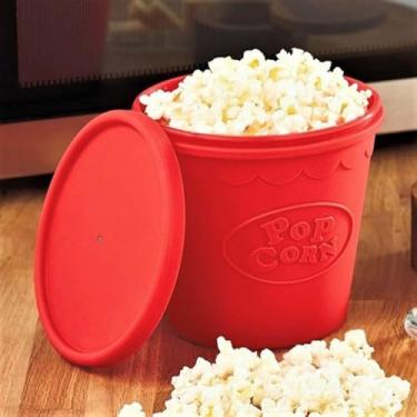 Imagem de Balde De Pipoca Silicone Pipoqueira Sem Óleo Micro-ondas
