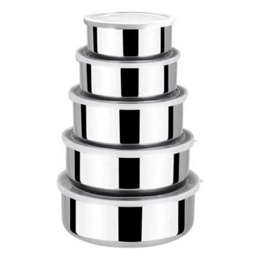 Imagem de Conjunto 5 Potes Herméticos Bavaria Com Tampa - Inox