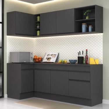 Imagem de Armário De Cozinha Compacta De Canto Preto - MULTIMOVEIS