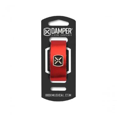 Imagem de Damper Ibox Em Couro Legitimo E Tag Em Metal Vermelho Metalico Dmmd04