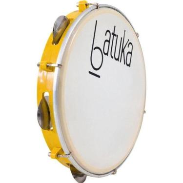 Imagem de Pandeiro 10" Batuka Pele Leitosa Luen Amarelo.