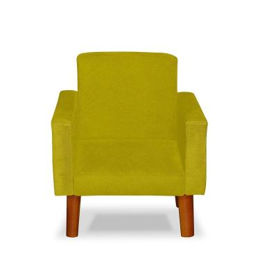 Imagem de Mini Poltrona Cadeira Infantil Nina De Criança Suede Amarelo