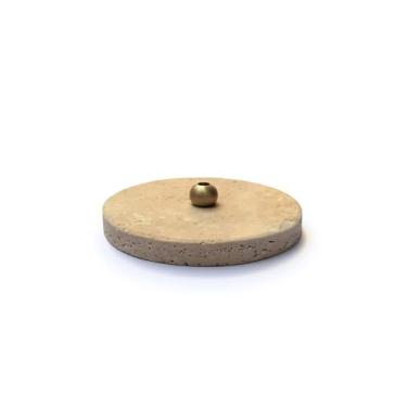 Imagem de Chappal Suporte de incenso em bastão de travertino – Base de pedra natural com suporte de latão sólido – Queimador de aromaterapia elegante para meditação, ioga e decoração de casa