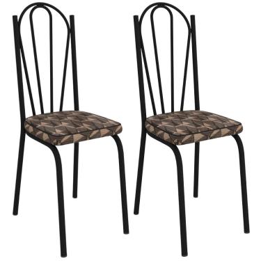 Imagem de Kit 2 Cadeiras Tubular Europa 121 Preto ARTEF