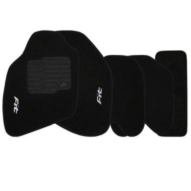 Imagem de Tapete Carpete Fit 2004 à 2008 Logo Bordado Jogo 5 Peças Personalizado