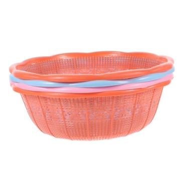 Imagem de ULTECHNOVO 4 peças de lavatório de plástico multifuncional de frutas e vegetais escorredor para massa de arroz e preparação de alimentos, cor aleatória, essencial