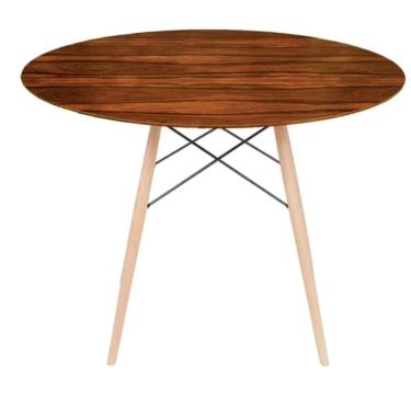 Imagem de Mesa Eames Eiffel Redonda 90 Cm - Pau Ferro