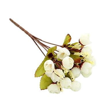 Imagem de 15- Ramo de Brácteas Estrela Botões Rosa Simulados Flores Artificiais Seda Decorativas para Ambiente Jardim Hotel Layout Cena Casamento