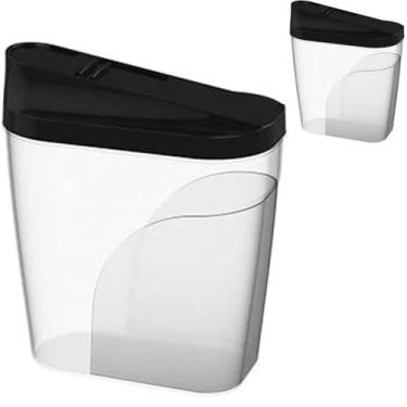 Imagem de Farinheira Multiuso com Tampa Preta, Recipiente de Armazenamento Transparente, Medidor para Cozinha, Plástico