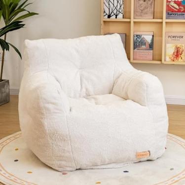 Imagem de Cvortll Puff Cadeira com enchimento, pufe com enchimento macio tufado, sofá fofo e preguiçoso, cadeiras confortáveis e aconchegantes com espuma de memória para dormitório, apartamento, sala de estar
