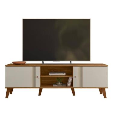 Imagem de Rack Bancada Para TV 65 Polegadas 160cm Sia Nature Off White Z49 - Mpozenato