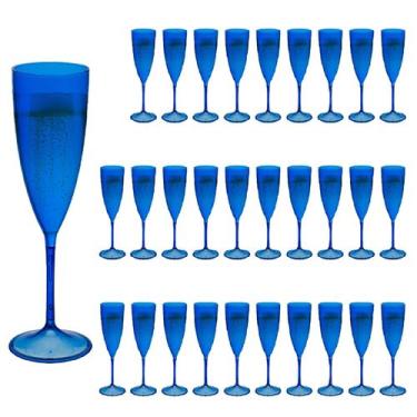 Imagem de Taça Espumante 30pçs Acrilico Cristal Premium 170ml Neoplas, Azul
