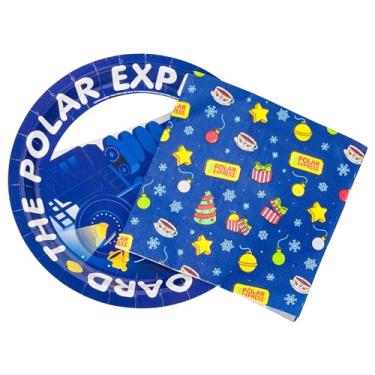 Imagem de Guardanapo de papel e prato The Polar Express All Aboard Train Icon Pattern 32 unidades