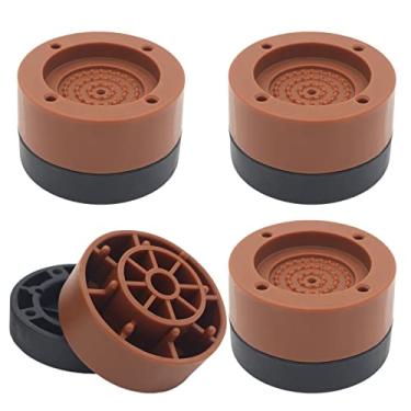 Imagem de HANIHUA Elevadores de móveis de cama redondos marrom (conjunto de 4) 3,3 cm, 5 cm, elevadores ajustáveis para estrutura de cama, sofá, cadeira, acessórios resistentes para pés de mesa, 590 kg