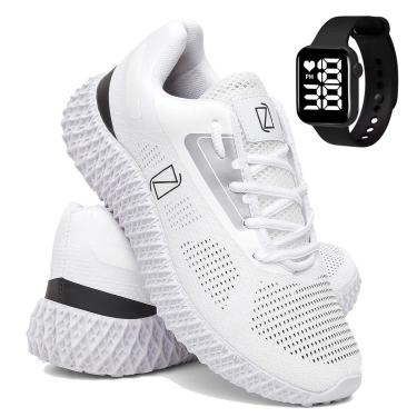 Imagem de Tênis Masculino de Corrida e Academia Super Leve e Confortável e Relógio-Masculino