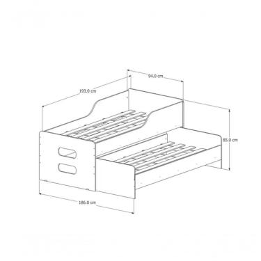 Imagem de Cama Solteiro Com Cama Auxiliar Elis – Economia De Espaço Com Elegância
