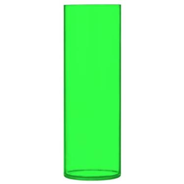 Imagem de JUZIHAI Vaso de fundo verde vibrante para flores 9,9 cm x 30 cm Cilindro de plástico moderno vaso de flores para centro de mesa de casamento decoração de casa