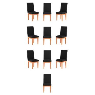Imagem de Kit 10 Cadeiras Estofadas Mesa Preta