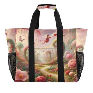 Imagem de ODAWA Bolsas masculinas de praia para jardim dos namorados, bolsa de praia resistente à água com alças abertas, Jardim dos Namorados, One Size