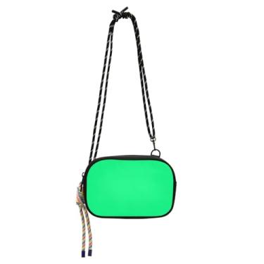 Imagem de ODAWA Bolsa masculina Shell Pink Mini bolsa de viagem com alça de corda ajustável, carteira para celular transversal, Verde primavera, One Size