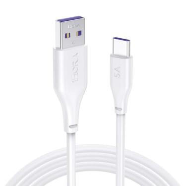 Imagem de Cabo Usb 2.0 A/C 1 Hora Macho/Macho Carga Rápida 5A 1 Metro Branco Design Resistente Ampla Compatibilidade