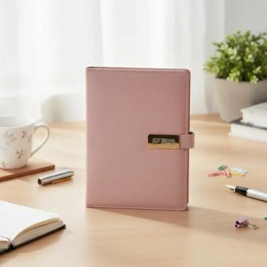 Imagem de Caderno Diário Permanente 355 folhas A5 21x14cm Couro Pessoal Com Pauta Fecho de Imã Agenda Sem Data Organizador de Planejamento (rosa)