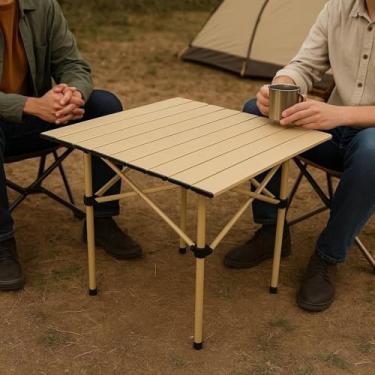 Imagem de Mesa Camping Dobrável Servir Almoço Jantar Acampamento Café Piquenique Movél Apoio Suporte