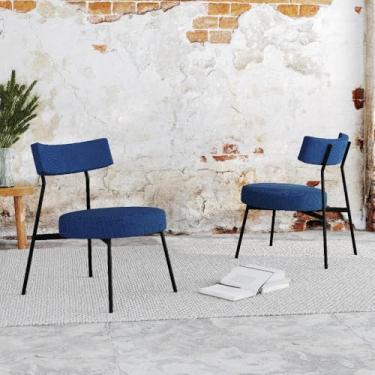 Imagem de Conjunto 2 Poltronas Estofadas Stout Azul Jeans City Est.preta