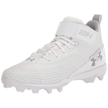 Imagem de Under Armour Sapato masculino Harper 7 Mid Rubber Molded Baseball Cleat, (100) branco/branco/cinza moderno, 42